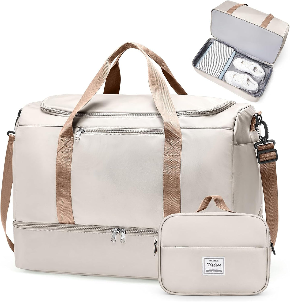 Extra Large Travel Duffel Bag, Carry-On Weekender Bags for Women Travel | Overnight Weekend Bag with Shoes Compartment for Travel Business Trips Sport Hospital - Colors A