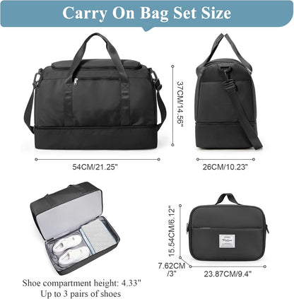 Extra Large Travel Duffel Bag, Carry-On Weekender Bags for Women Travel | Overnight Weekend Bag with Shoes Compartment for Travel Business Trips Sport Hospital - Colors A