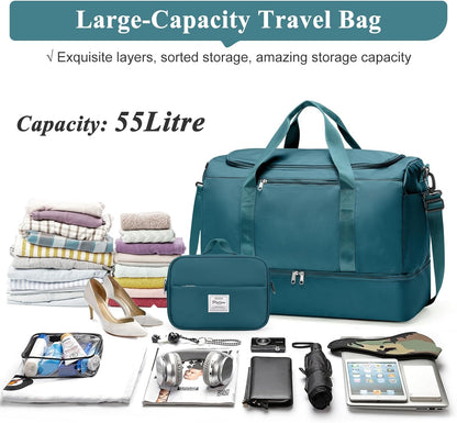 Extra Large Travel Duffel Bag, Carry-On Weekender Bags for Women Travel | Overnight Weekend Bag with Shoes Compartment for Travel Business Trips Sport Hospital - Colors A