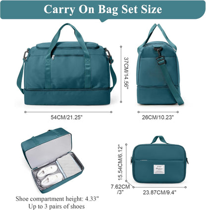 Extra Large Travel Duffel Bag, Carry-On Weekender Bags for Women Travel | Overnight Weekend Bag with Shoes Compartment for Travel Business Trips Sport Hospital - Colors A