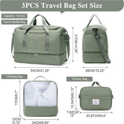 Extra Large Travel Duffel Bag, Carry-On Weekender Bags for Women Travel | Overnight Weekend Bag with Shoes Compartment for Travel Business Trips Sport Hospital - Colors A