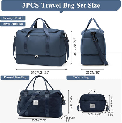Extra Large Travel Duffel Bag, Carry-On Weekender Bags for Women Travel | Overnight Weekend Bag with Shoes Compartment for Travel Business Trips Sport Hospital - Colors A