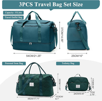 Extra Large Travel Duffel Bag, Carry-On Weekender Bags for Women Travel | Overnight Weekend Bag with Shoes Compartment for Travel Business Trips Sport Hospital - Colors A