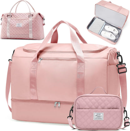 Extra Large Travel Duffel Bag, Carry-On Weekender Bags for Women Travel | Overnight Weekend Bag with Shoes Compartment for Travel Business Trips Sport Hospital - Colors A