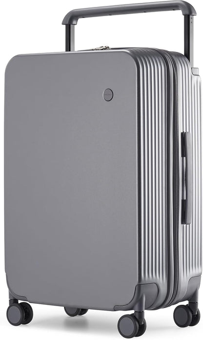 Carry On Luggage Airline Approved Wide Handle Lightweight Luggage PC Hard Shell Suitcases Rolling Suitcases with Spinner Wheels & TSA Lock, 20 Inch Smoke White