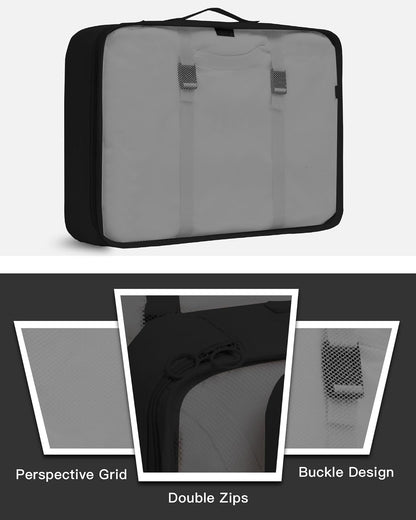 9 Set Packing Cubes for Carry on Suitcase Travel Organizer Bags for Luggage Suitcase Organizer Bags Packing Cube Set for Packing Women Men (Beige)