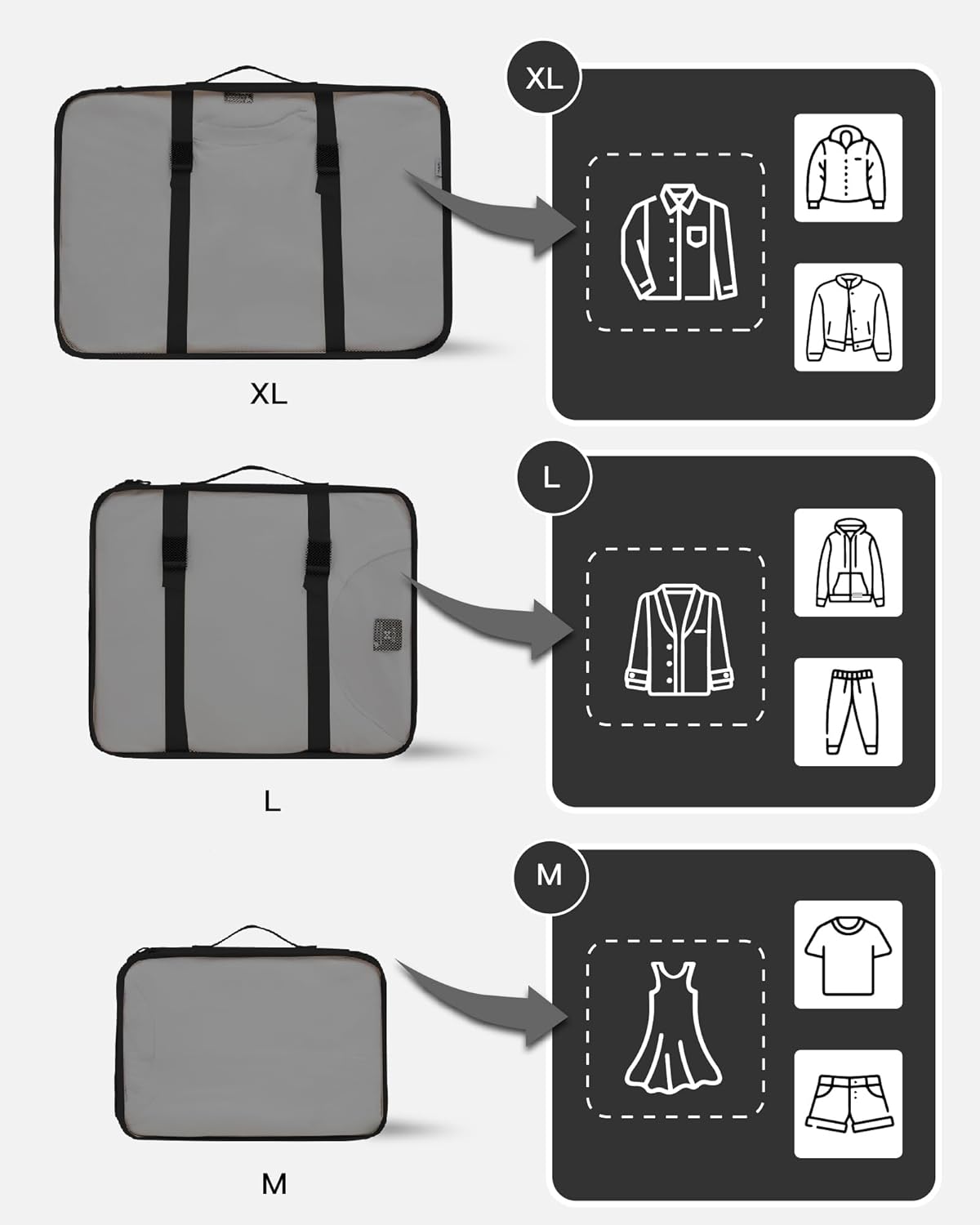 9 Set Packing Cubes for Carry on Suitcase Travel Organizer Bags for Luggage Suitcase Organizer Bags Packing Cube Set for Packing Women Men (Beige)