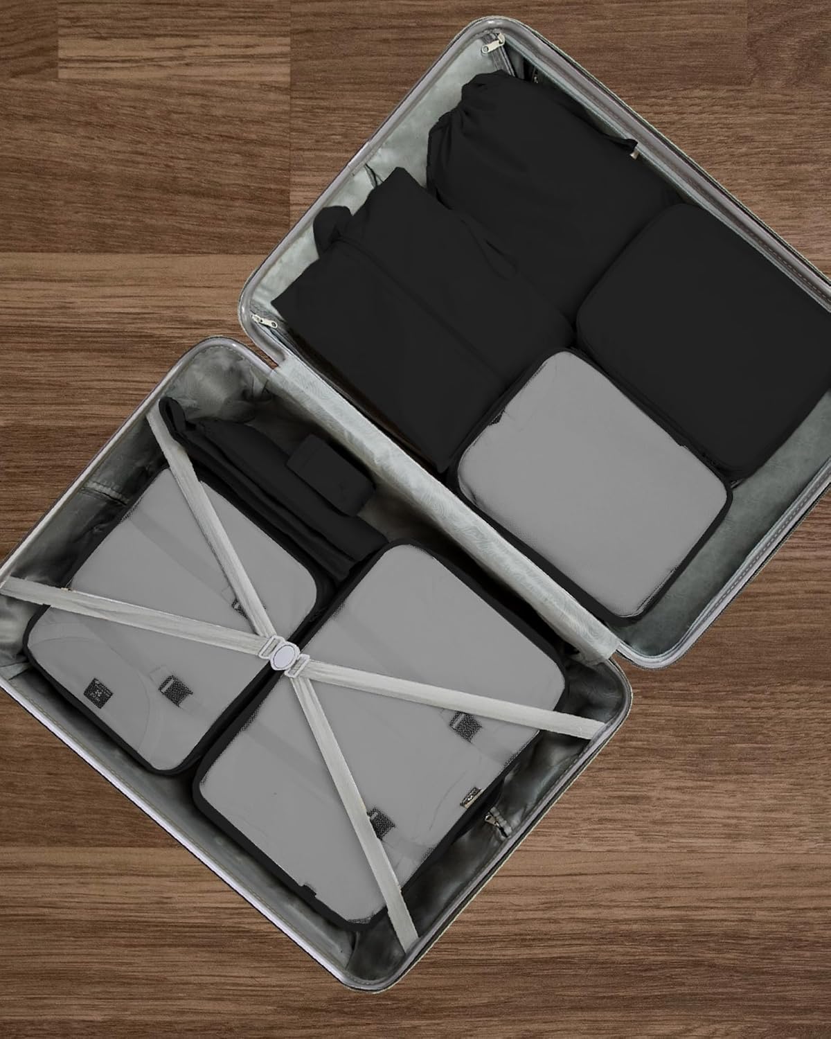 9 Set Packing Cubes for Carry on Suitcase Travel Organizer Bags for Luggage Suitcase Organizer Bags Packing Cube Set for Packing Women Men (Beige)