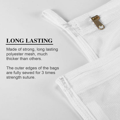 Fine Mesh Laundry Bags for Delicates, 3 Pack (2L+1M) Reusable Wash Bags with Sturdy Zippers, Durable Net Washing Bags for Lingerie, Bra, Sock, Underwear, Baby Clothes, Travel Organizer