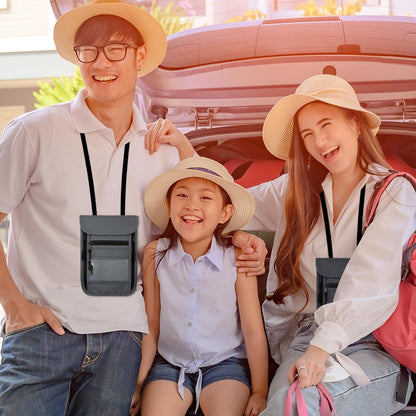 Travel Neck Wallet with Double Zippers, RFID Blocking Passport Holder with Adjustable Neck Strap for Men and Women to Keep Cash, Credit Cards and Travel Documents Safe - Light Gray