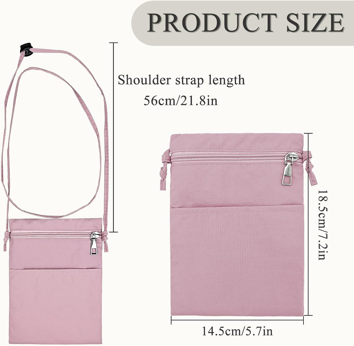 Ultralight Crossbody PhonePurse, Nylon Small Phone Purse Cell Phone Purse, Smartphone Crossbody Bag with Zipper