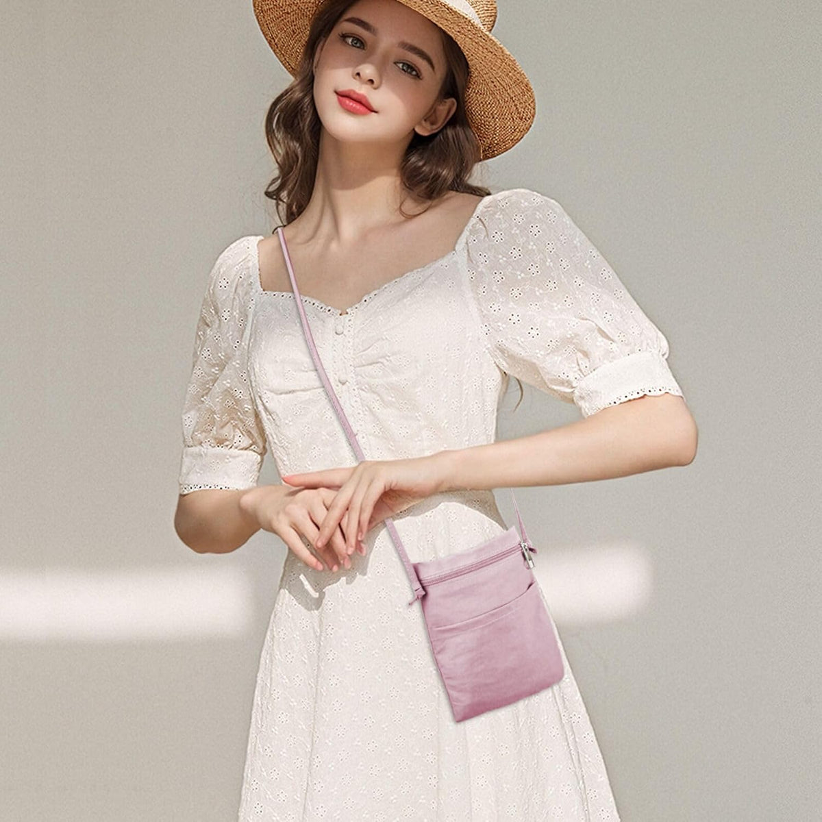 Ultralight Crossbody PhonePurse, Nylon Small Phone Purse Cell Phone Purse, Smartphone Crossbody Bag with Zipper