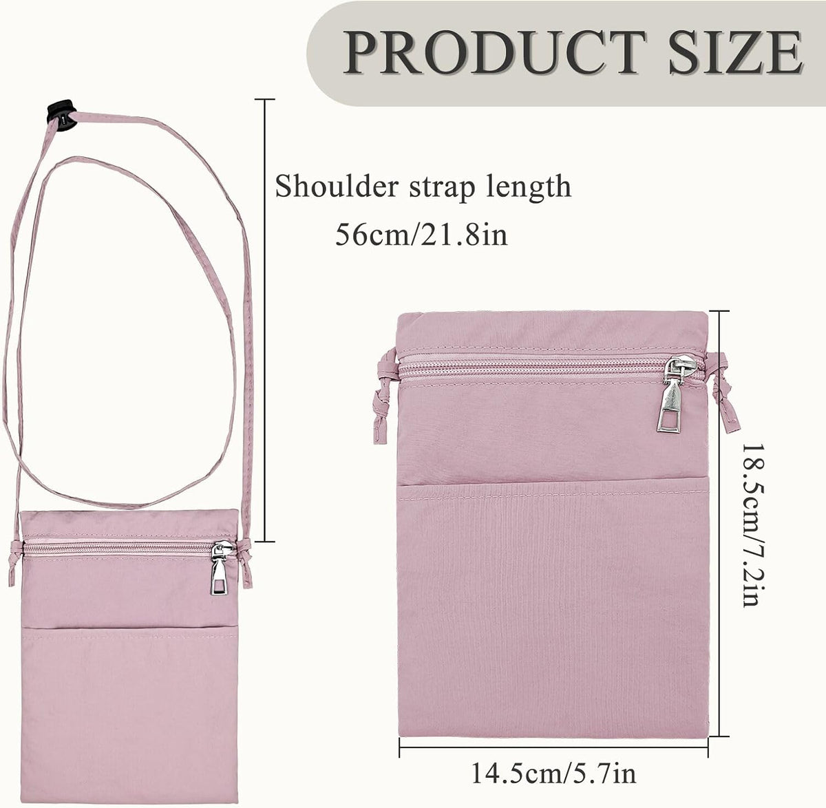 Ultralight Crossbody PhonePurse, Nylon Small Phone Purse Cell Phone Purse, Smartphone Crossbody Bag with Zipper
