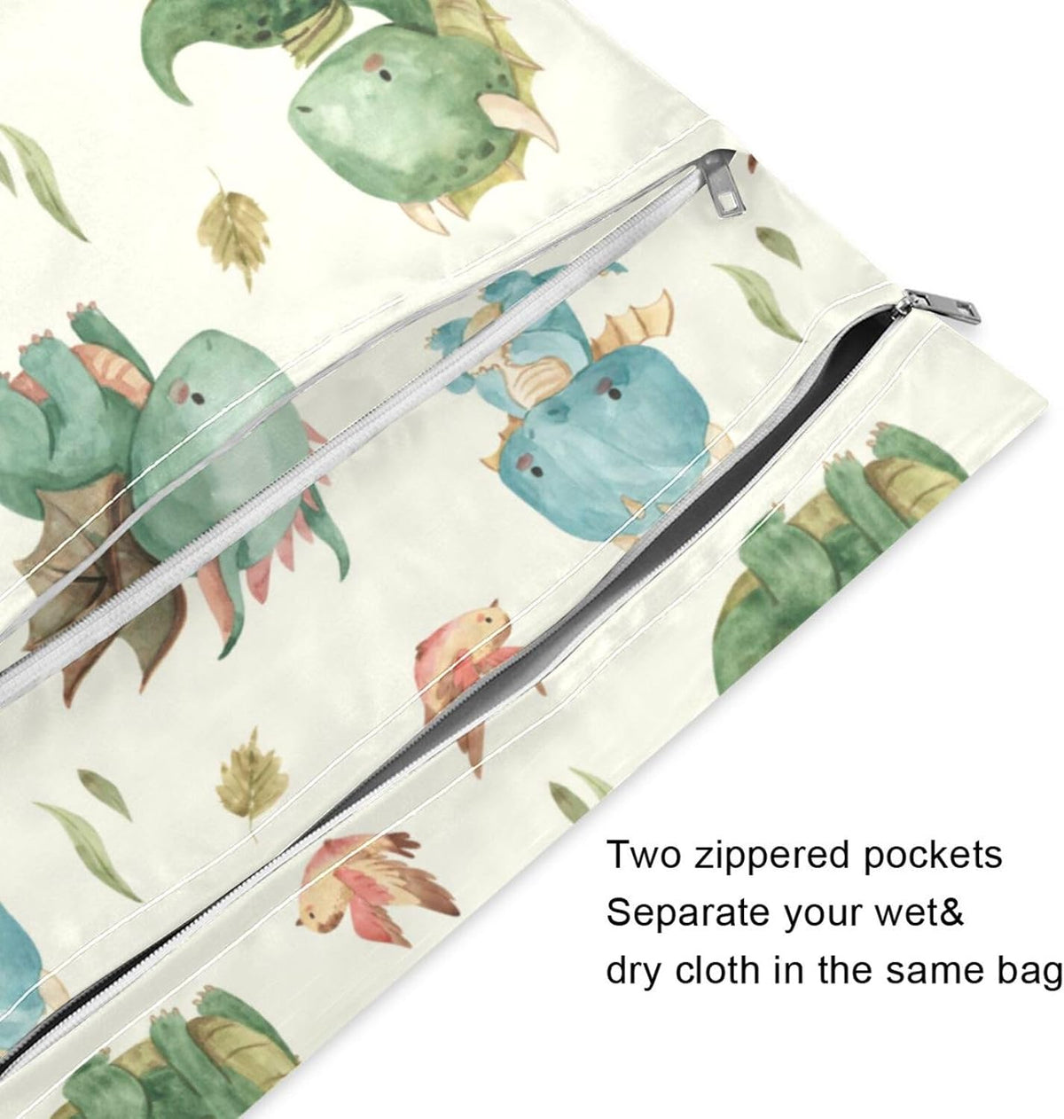 Vintage Western Cowboy Wet Dry Bag for Baby Cloth Diaper Waterproof Reusable Travel Wet Bag with Two Zippered Pockets for Swimsuits, 2 Pcs