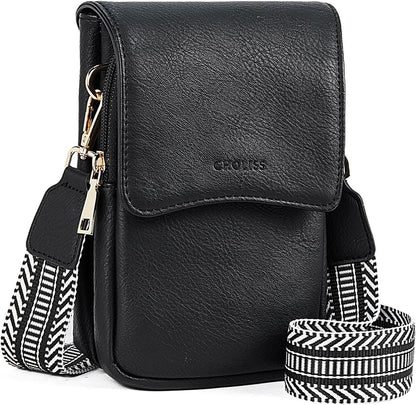 Cell Phone Crossbody Purse Small Cross Body Bag for Woman Leather Travel Wallet Shoulder Handbags with Card Slots