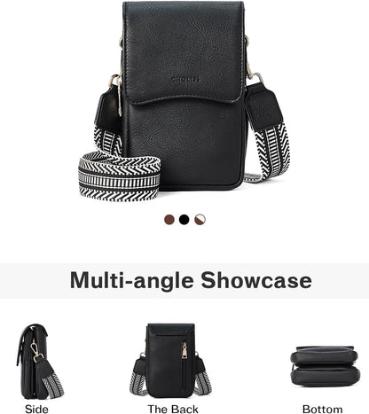 Cell Phone Crossbody Purse Small Cross Body Bag for Woman Leather Travel Wallet Shoulder Handbags with Card Slots