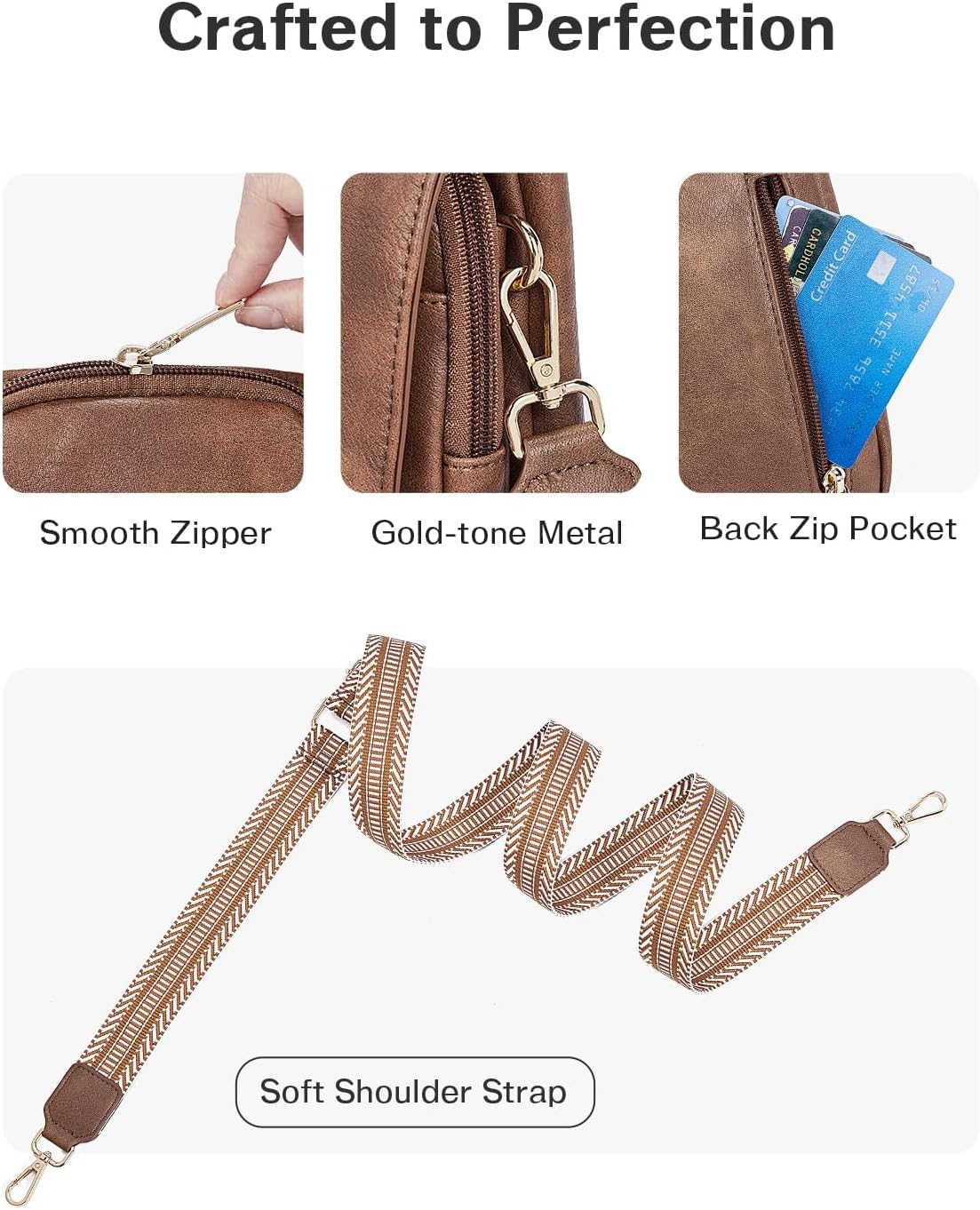 Cell Phone Crossbody Purse Small Cross Body Bag for Woman Leather Travel Wallet Shoulder Handbags with Card Slots