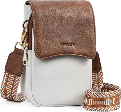 Cell Phone Crossbody Purse Small Cross Body Bag for Woman Leather Travel Wallet Shoulder Handbags with Card Slots