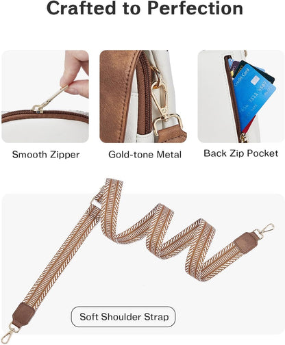 Cell Phone Crossbody Purse Small Cross Body Bag for Woman Leather Travel Wallet Shoulder Handbags with Card Slots