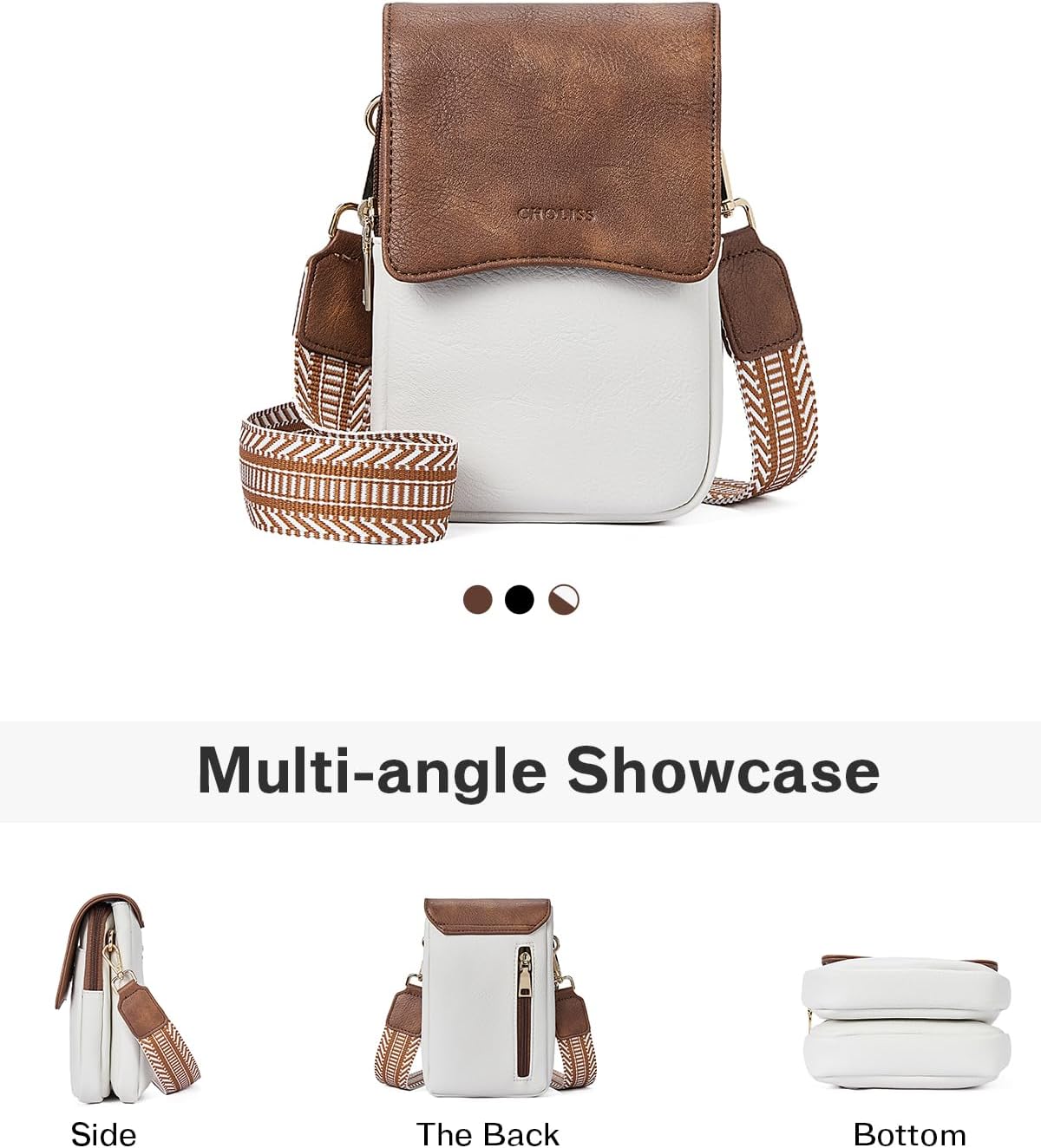 Cell Phone Crossbody Purse Small Cross Body Bag for Woman Leather Travel Wallet Shoulder Handbags with Card Slots