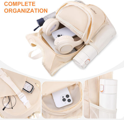 10L Small Hiking Backpack for Women Men, Foldable Casual Daypack Lightweight Packable Backpack with Front Quick Access Pocket for Travel Camping Outdoor, Beige