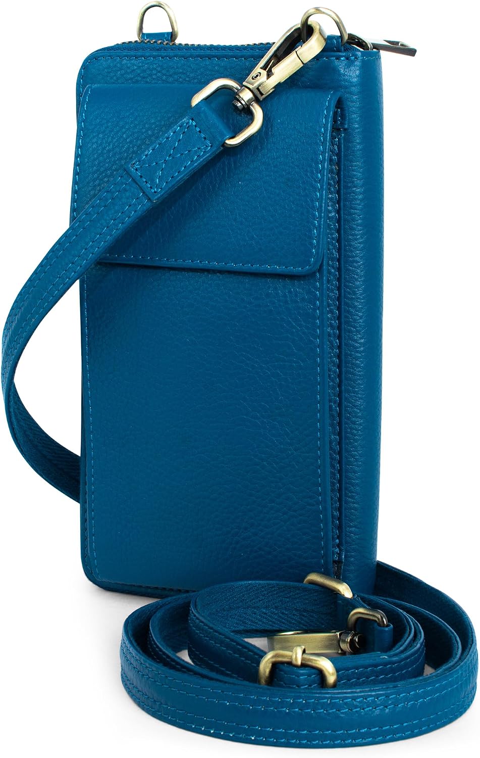 Crossbody Bag for Women, Leather Phone Wallet Purse with Adjustable Anti Theft Strap & RFID Blocking 12 Card Slots