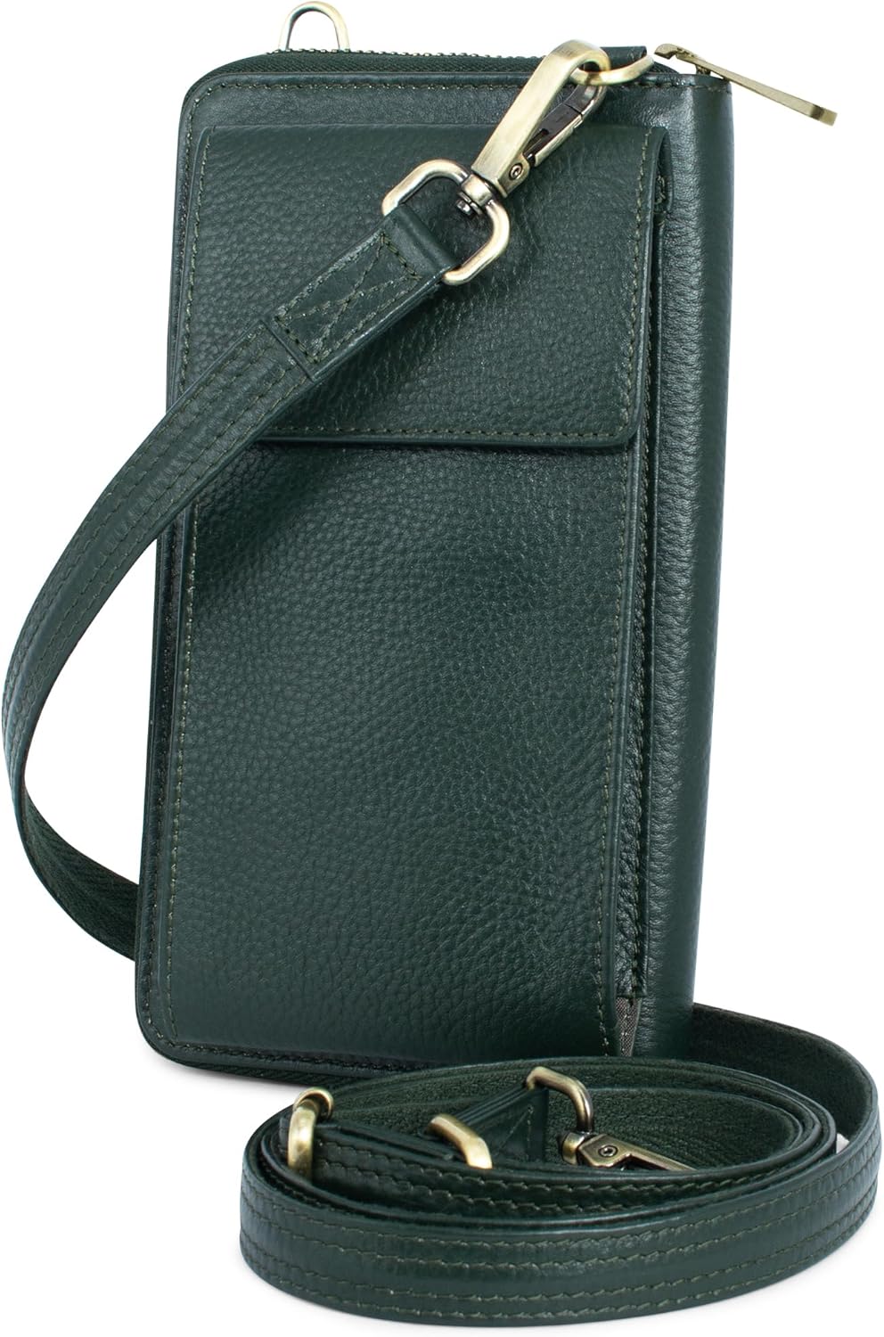 Crossbody Bag for Women, Leather Phone Wallet Purse with Adjustable Anti Theft Strap & RFID Blocking 12 Card Slots