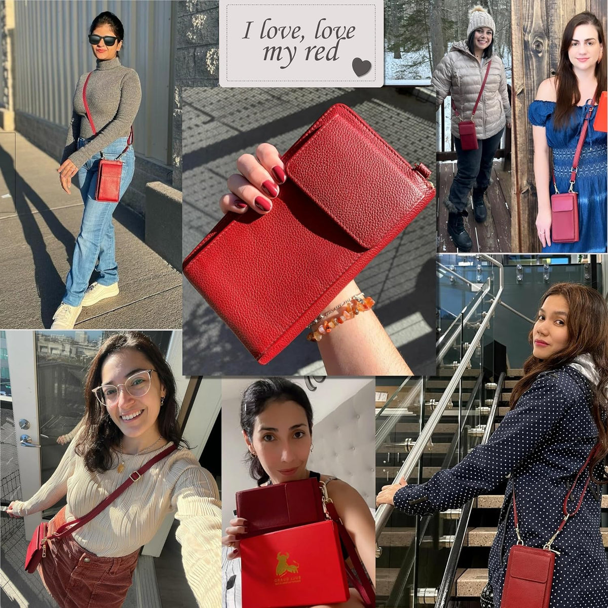 Crossbody Bag for Women, Leather Phone Wallet Purse with Adjustable Anti Theft Strap & RFID Blocking 12 Card Slots