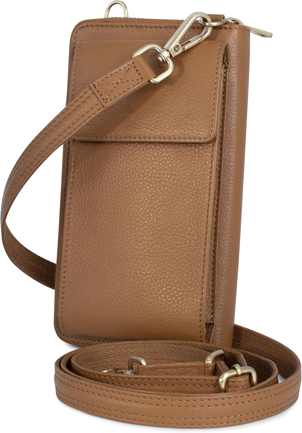 Crossbody Bag for Women, Leather Phone Wallet Purse with Adjustable Anti Theft Strap & RFID Blocking 12 Card Slots