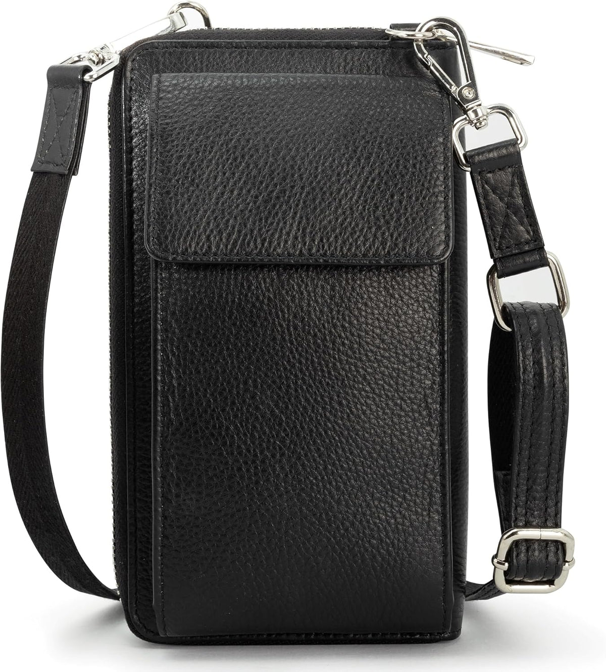 Crossbody Bag for Women, Leather Phone Wallet Purse with Adjustable Anti Theft Strap & RFID Blocking 12 Card Slots