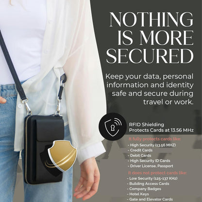 Crossbody Bag for Women, Leather Phone Wallet Purse with Adjustable Anti Theft Strap & RFID Blocking 12 Card Slots