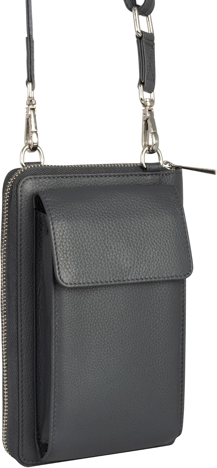 Crossbody Bag for Women, Leather Phone Wallet Purse with Adjustable Anti Theft Strap & RFID Blocking 12 Card Slots