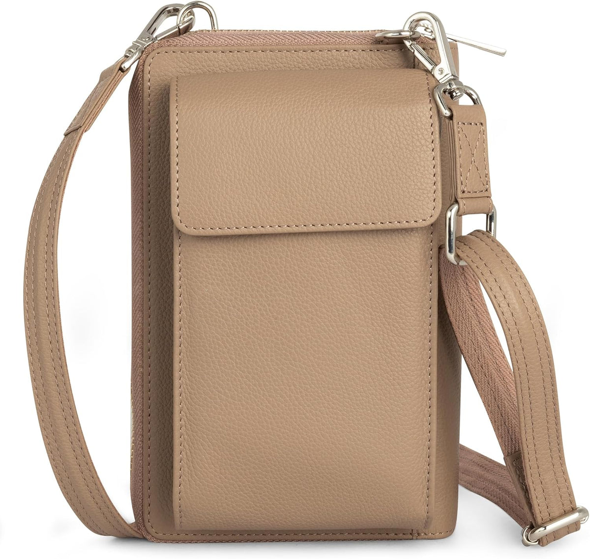 Crossbody Bag for Women, Leather Phone Wallet Purse with Adjustable Anti Theft Strap & RFID Blocking 12 Card Slots