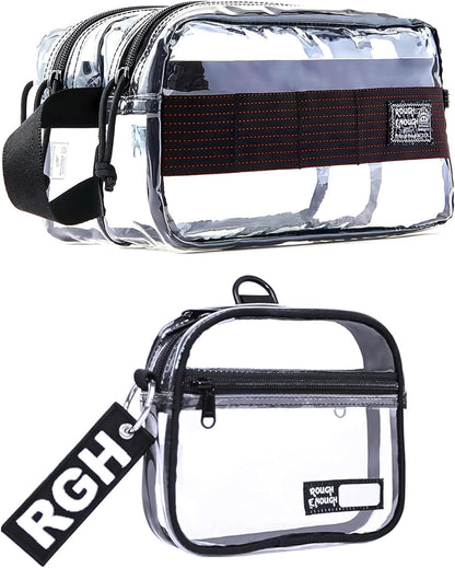 Rough Enough Clear Toiletry Bags for Traveling Bundle Set