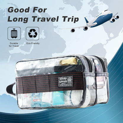Rough Enough Clear Toiletry Bags for Traveling Bundle Set