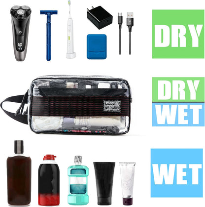 Rough Enough Clear Toiletry Bags for Traveling Bundle Set