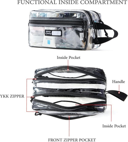 Rough Enough Clear Toiletry Bags for Traveling Bundle Set