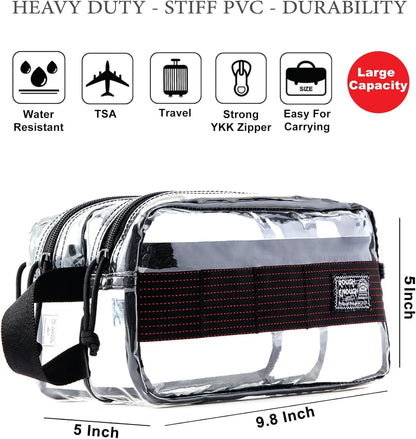 Rough Enough Clear Toiletry Bags for Traveling Bundle Set