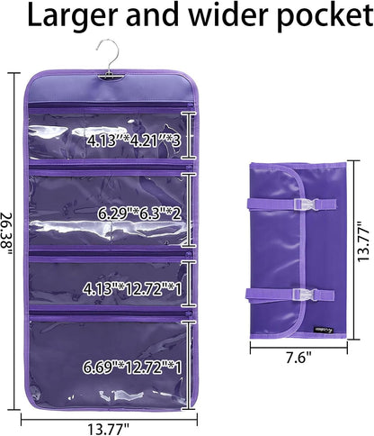 Foldable Clear Hanging Travel Toiletry Bag Cosmetic Organiser Storage