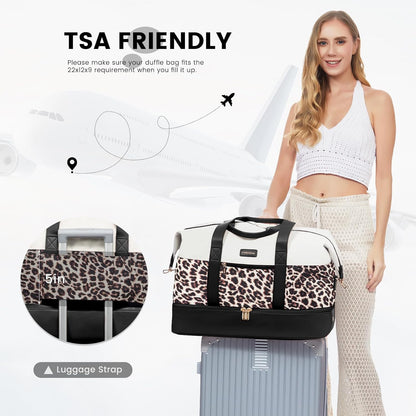 Weekender Bag for Women, Large Duffle Bag for Travel with 2 Packing Cubes, Carry on Overnight Bag with Shoe Compartment, Mom Hospital Bags for Labor and Delivery
