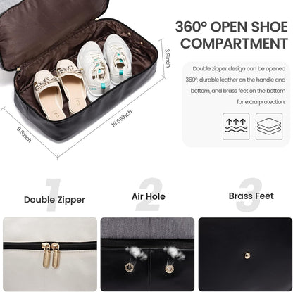Weekender Bag for Women, Large Duffle Bag for Travel with 2 Packing Cubes, Carry on Overnight Bag with Shoe Compartment, Mom Hospital Bags for Labor and Delivery