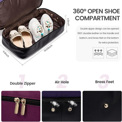 Weekender Bag for Women, Large Duffle Bag for Travel with 2 Packing Cubes, Carry on Overnight Bag with Shoe Compartment, Mom Hospital Bags for Labor and Delivery