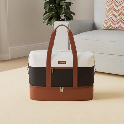 Weekender Bag for Women, Large Duffle Bag for Travel with 2 Packing Cubes, Carry on Overnight Bag with Shoe Compartment, Mom Hospital Bags for Labor and Delivery