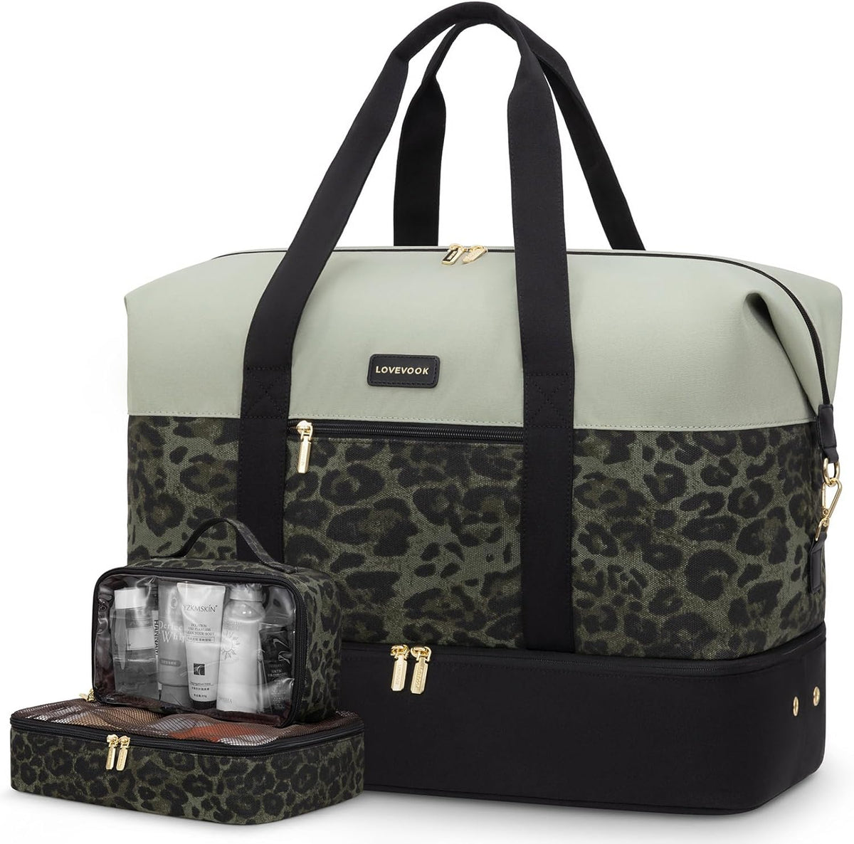 Weekender Bag for Women, Large Duffle Bag for Travel with 2 Packing Cubes, Carry on Overnight Bag with Shoe Compartment, Mom Hospital Bags for Labor and Delivery