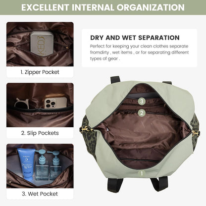 Weekender Bag for Women, Large Duffle Bag for Travel with 2 Packing Cubes, Carry on Overnight Bag with Shoe Compartment, Mom Hospital Bags for Labor and Delivery
