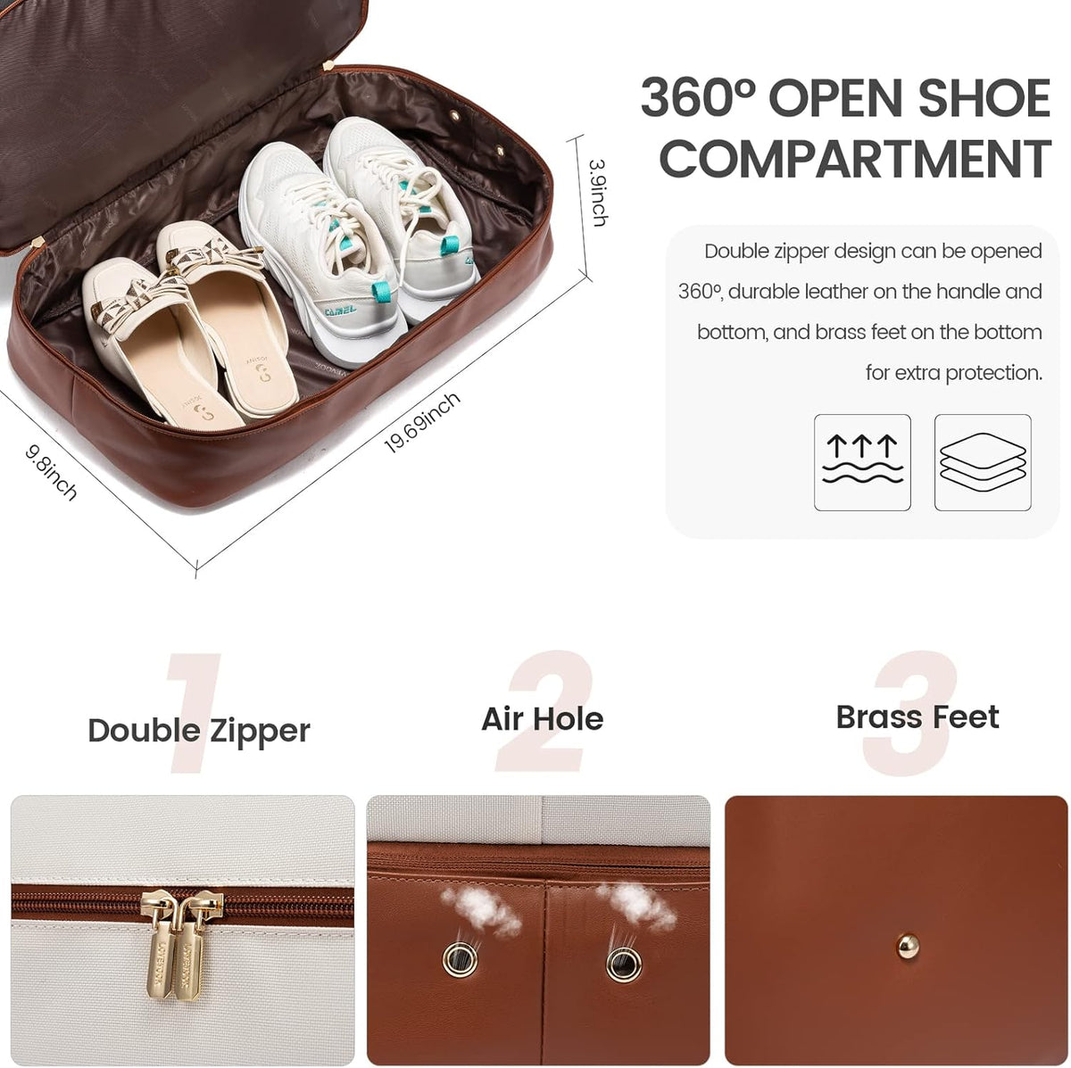 Weekender Bag for Women, Large Duffle Bag for Travel with 2 Packing Cubes, Carry on Overnight Bag with Shoe Compartment, Mom Hospital Bags for Labor and Delivery