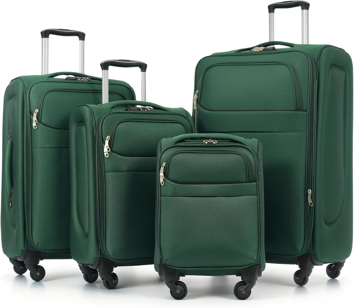 4 Piece Expandable Softside Luggage Set with TSA Lock and 360 Spinner Wheels Lightweight Suitcase Set for Family Vacation (18/22/26/30 Inch) (Light Green)
