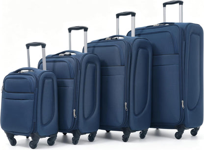 4 Piece Expandable Softside Luggage Set with TSA Lock and 360 Spinner Wheels Lightweight Suitcase Set for Family Vacation (18/22/26/30 Inch) (Light Green)