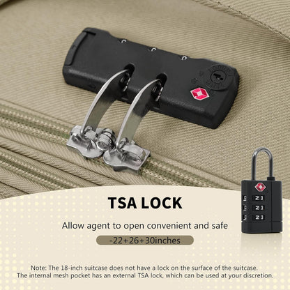 4 Piece Expandable Softside Luggage Set with TSA Lock and 360 Spinner Wheels Lightweight Suitcase Set for Family Vacation (18/22/26/30 Inch) (Light Green)