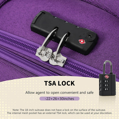 4 Piece Expandable Softside Luggage Set with TSA Lock and 360 Spinner Wheels Lightweight Suitcase Set for Family Vacation (18/22/26/30 Inch) (Light Green)